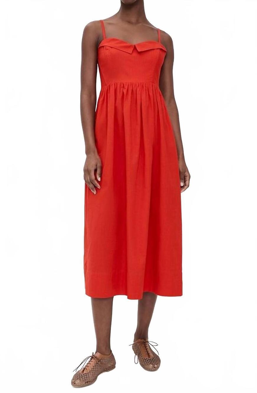 NEW THE GREAT. the verse dress in hot red